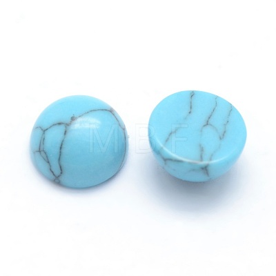 Synthetic Turquoise Cabochons X-G-P393-R13-6mm-1