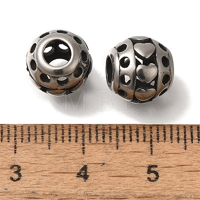 304 Stainless Steel European Beads STAS-D191-05G-AS-1