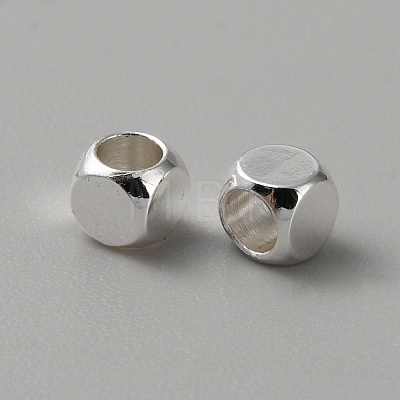 Cube Brass Beads LS-KK-WH0081-64C-1