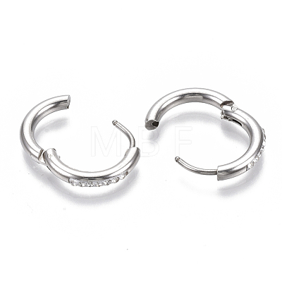 201 Stainless Steel Huggie Hoop Earrings STAS-S079-162C-1