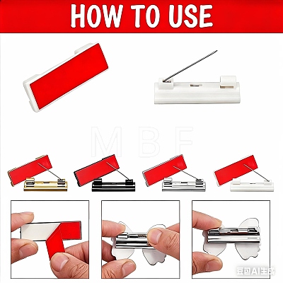 Plastic Adhesive Back Bar Pins with Iron Pins JEWB-B045-01G-1