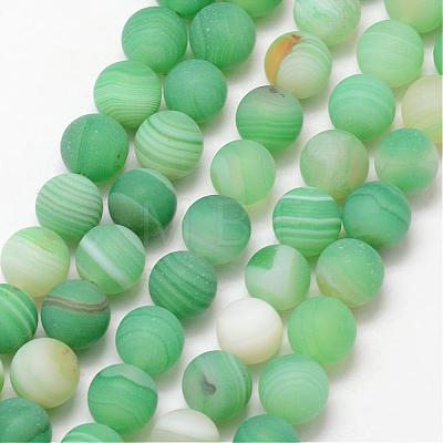 Natural Striped Agate/Banded Agate Bead Strands G-K166-12-8mm-01-1