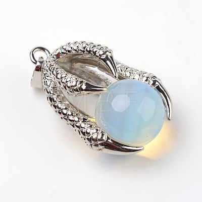 Eagle Claw Alloy Opalite Pendants X-G-L455-A22-1