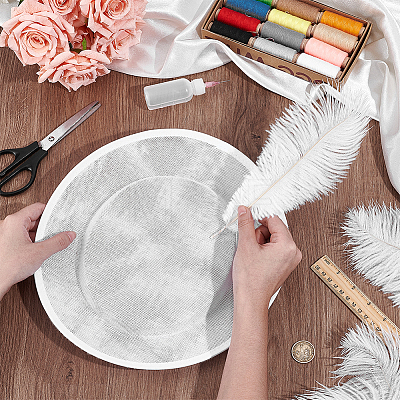 Cotton Imitation Flat Round Fascinator Hat Base for Millinery FIND-WH0173-460A-1