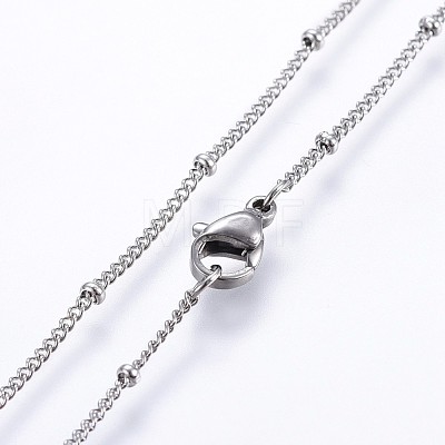 304 Stainless Steel Curb Chain Necklaces NJEW-O102-21P-1