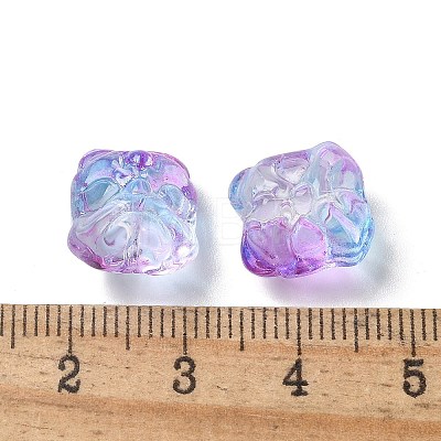 Baking Painted Transparent Glass Beads GLAA-C035-01L-1