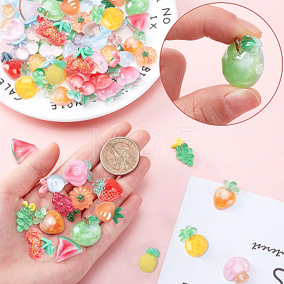 90Pcs 18 Style Resin Cabochons CRES-CN0001-06-1