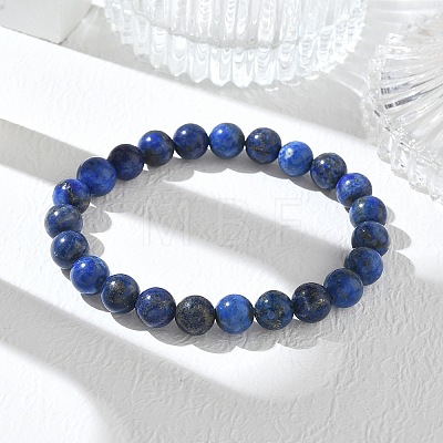 Natural Lapis Lazuli Round Beaded Stretch Bracelets GG-CBA12F1-02A-09-1