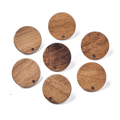 Walnut Wood Stud Earring Findings MAK-N033-008B-1