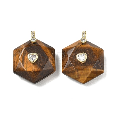 Natural Tiger Eye Faceted Pendants GG-CBA67BD-01G-L-1