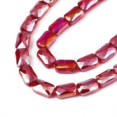 Electroplate Opaque Solid Color Glass Beads Strands EGLA-N002-25-A01-1