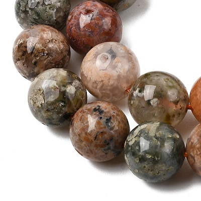 Natural Flower Agate Bead Strands G-B044-A01-03-A-1