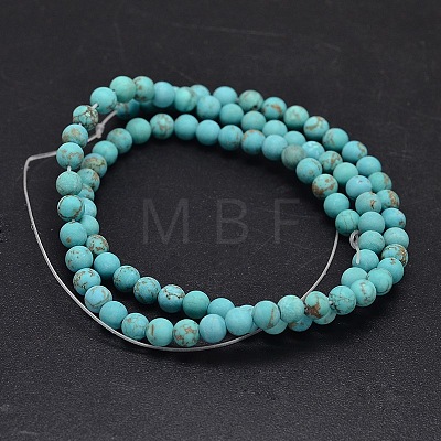 Frosted Round Natural Magnesite Beads Strands G-I168-06-10mm-1
