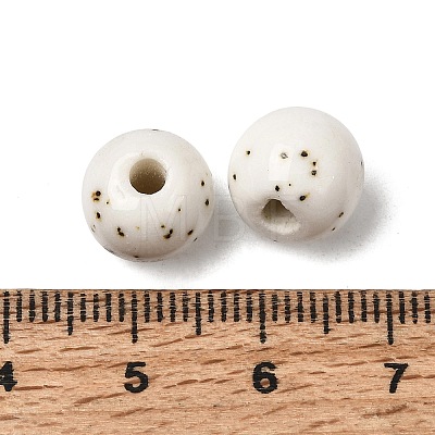 Speckled Round Handmade Ceramic Beads PR-NH0001-02A-1