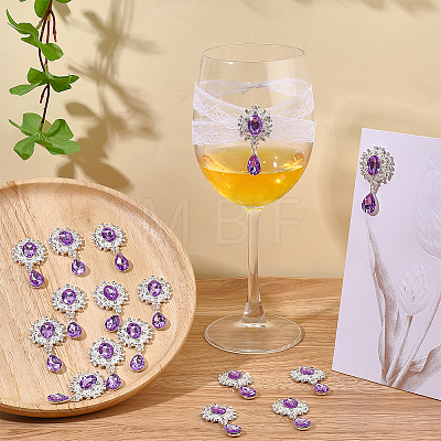 16Pcs Alloy Rhinestone Cabochons ALRI-FG0001-05B-1