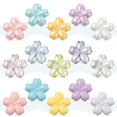 40Pcs 5 Colors Opaque Acrylic Beads OACR-FS0002-85-1