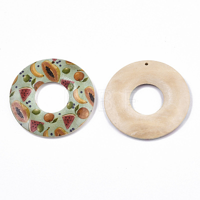 Fruit Seris Printed Wood Pendants X-WOOD-S045-105E-1