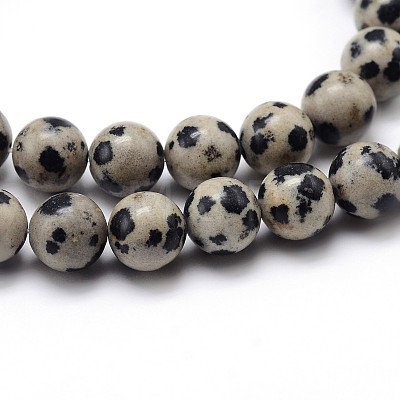 Natural Dalmatian Jasper Round Bead Strands X-G-J303-19-8mm-1