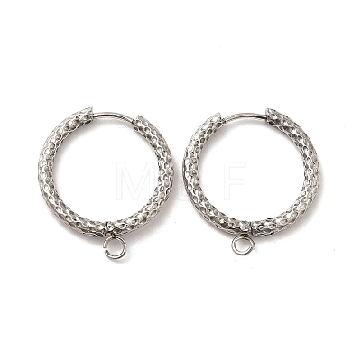 201 Stainless Steel Hoop Earrings Findings STAS-I695-02F-1