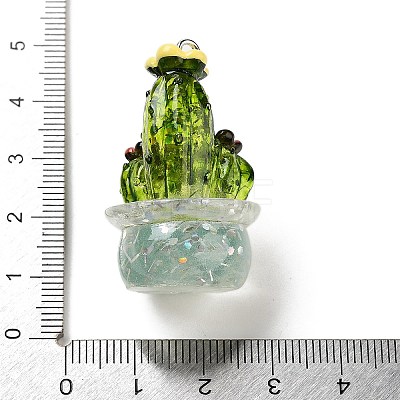 Transparent Resin Plant Pendants RESI-Z028-04D-1