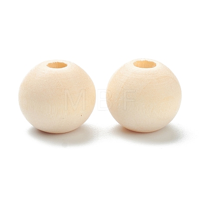 Natural Unfinished Wood Beads WOOD-XCP0001-19E-1