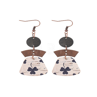 Alloy with Imitation Leather Dangle Earrings FS-WG30D02-02-1