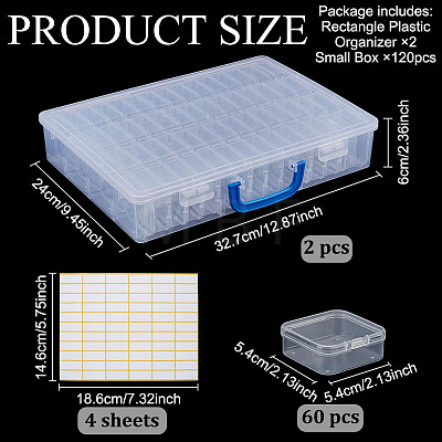 2 Bags Rectangle Plastic Organizer Package Boxes CON-BC0008-24-1