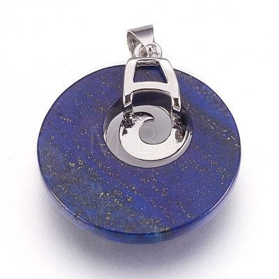 Natural Dyed Lapis Lazuli Pendants KK-F751-D20-1