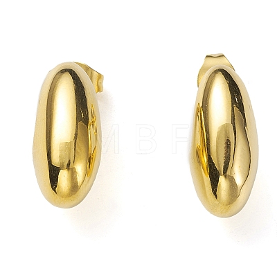 304 Stainless Steel Twist Teardrop Stud Earrings for Women EJEW-K244-11G-1