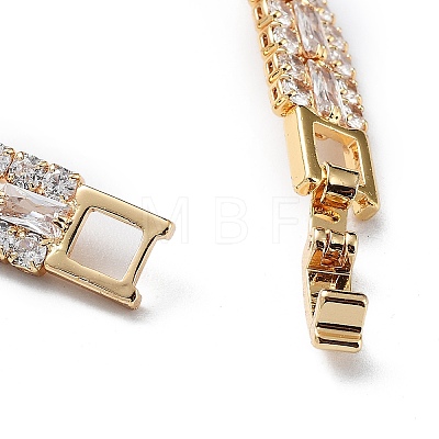 Brass Micro Pave Cubic Zirconia Chain Bracelets for Women BJEW-C052-01G-01-1