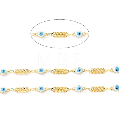 Handmade Enamel Evil Eye Link Chains CHC-M024-07G-1