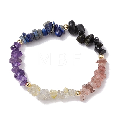 12Pcs 12 Styles Constellations Guardian Gemstone Stretch Bracelets BJEW-JB11108-1