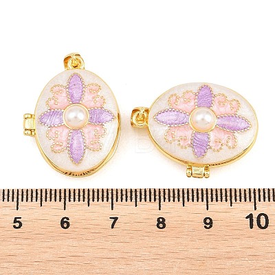 Brass Locket Pendants KK-D232-11G-01-1