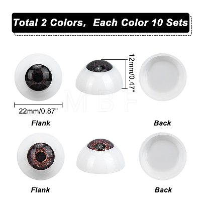   20 Sets 2 Colors Craft Eyes FIND-PH0006-28-1