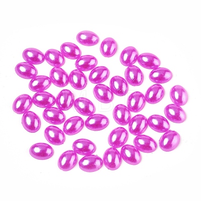 ABS Plastic Imitation Pearl Cabochons SACR-R755-8x6mm-Z30-1