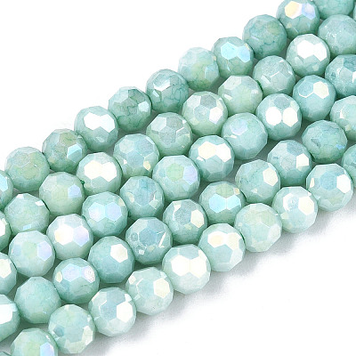 Anti-Tarnish Electroplate Glass Beads Strands EGLA-T021-4mm-15-08-1