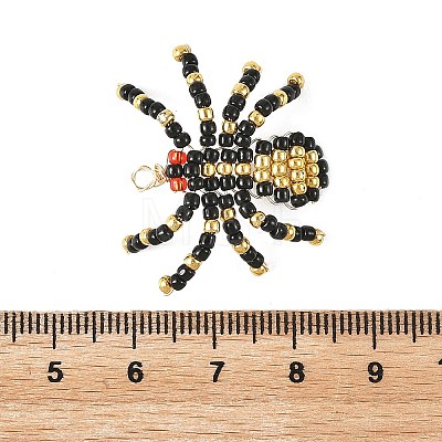 Halloween TOHO Glass Seed Beaded Pendants PALLOY-MZ01386-04-1