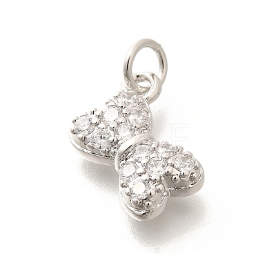 Brass Micro Pave Clear Cubic Zirconia Pendants KK-L225-018P-1