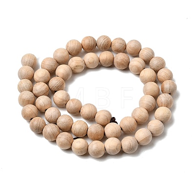 Natural Wood Beads Strands WOOD-B011-01A-10mm-1