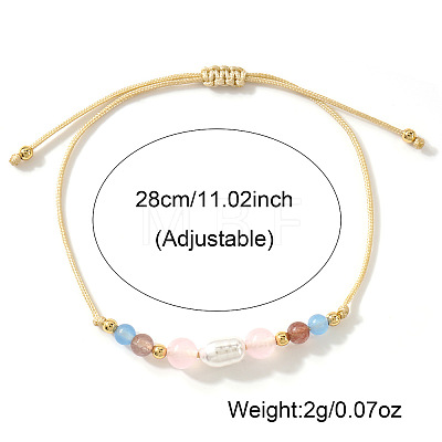 Pastel Gemstone & Imitation Pearl Beaded Bracelet AH6262-1