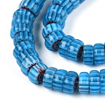 Handmade Millefiori Glass Beads Strands LAMP-T021-27B-05-1