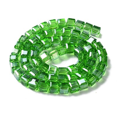 Electroplate Glass Beads Strands EGLA-R030-8x8mm-M-1