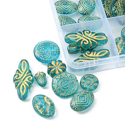 12 Styles Plating Acrylic Beads FIND-YW0003-05-1