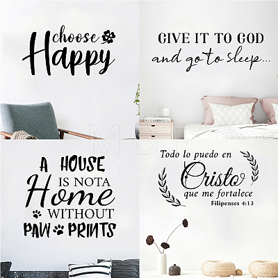 PVC Quotes Wall Sticker DIY-WH0200-084-1