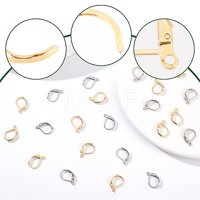 100Pcs 2 Colors 304 Stainless Steel Leverback Earring Findings STAS-BBC0001-56-1
