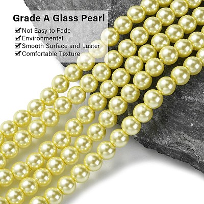 Eco-Friendly Grade A Glass Pearl Beads HY-J002-6mm-HX006-1