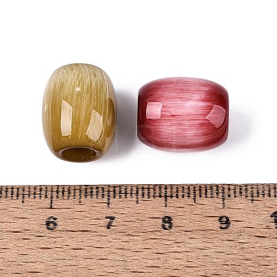 Opaque Acrylic Imitation Cat Eye European Beads OACR-N161-02-1