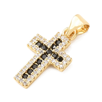 Brass Micro Pave Cubic Zirconia Pendants CU-CJC290F-01C-G-RS-1