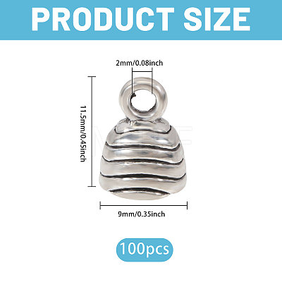 100Pcs Tibetan Style Alloy Cord Ends TIBEP-CA0010-23-1