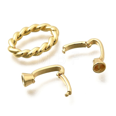 Oval Rack Plating Brass Fold Over Clasps KK-S508-14G-1